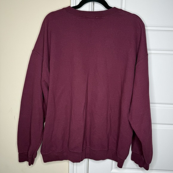 Vintage Hollywood California Sweatshirt Size X-Large Maroon Puff Print MV Sport - Picture 2 of 7